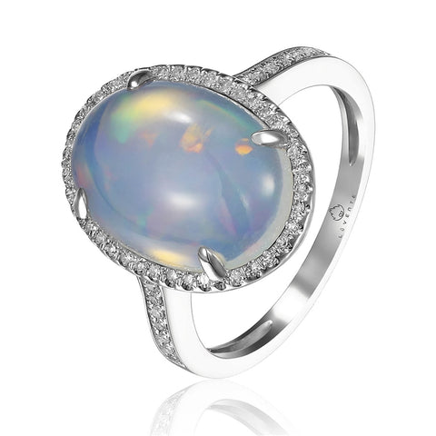 Luvente Opal 14kt White Gold Ring R03958