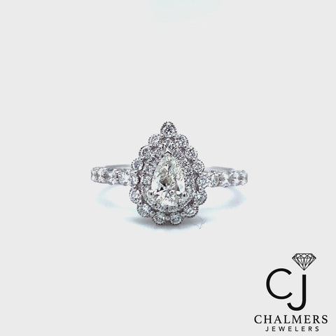 1.02ctw Pear Natural Diamond Engagement Ring