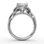 Fana Contemporary Round Diamond Halo Engagement Ring With Twisted Shank S3266