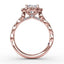 Fana Round Diamond Engagement Ring With Floral Halo and Milgrain Details 3214