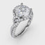 Fana Contemporary Round Diamond Halo Engagement Ring With Twisted Shank S3266