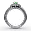 FANA Emerald and Diamond Triple Row Split Shank Ring R1534E