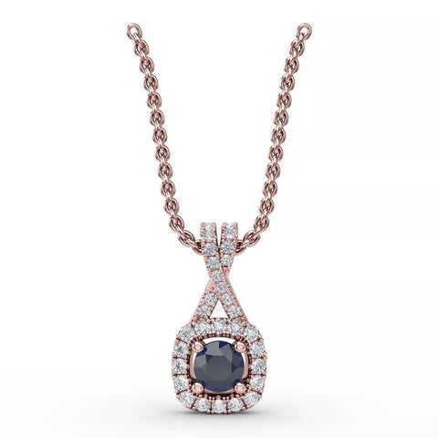Fana Halo Sapphire and Diamond Pendant 1631