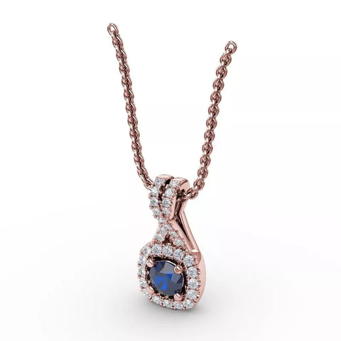 Fana Halo Sapphire and Diamond Pendant 1631