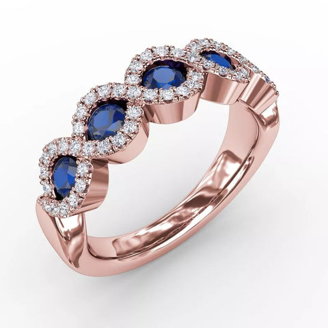 Fana Hold Me Close Sapphire and Diamond Twist Ring