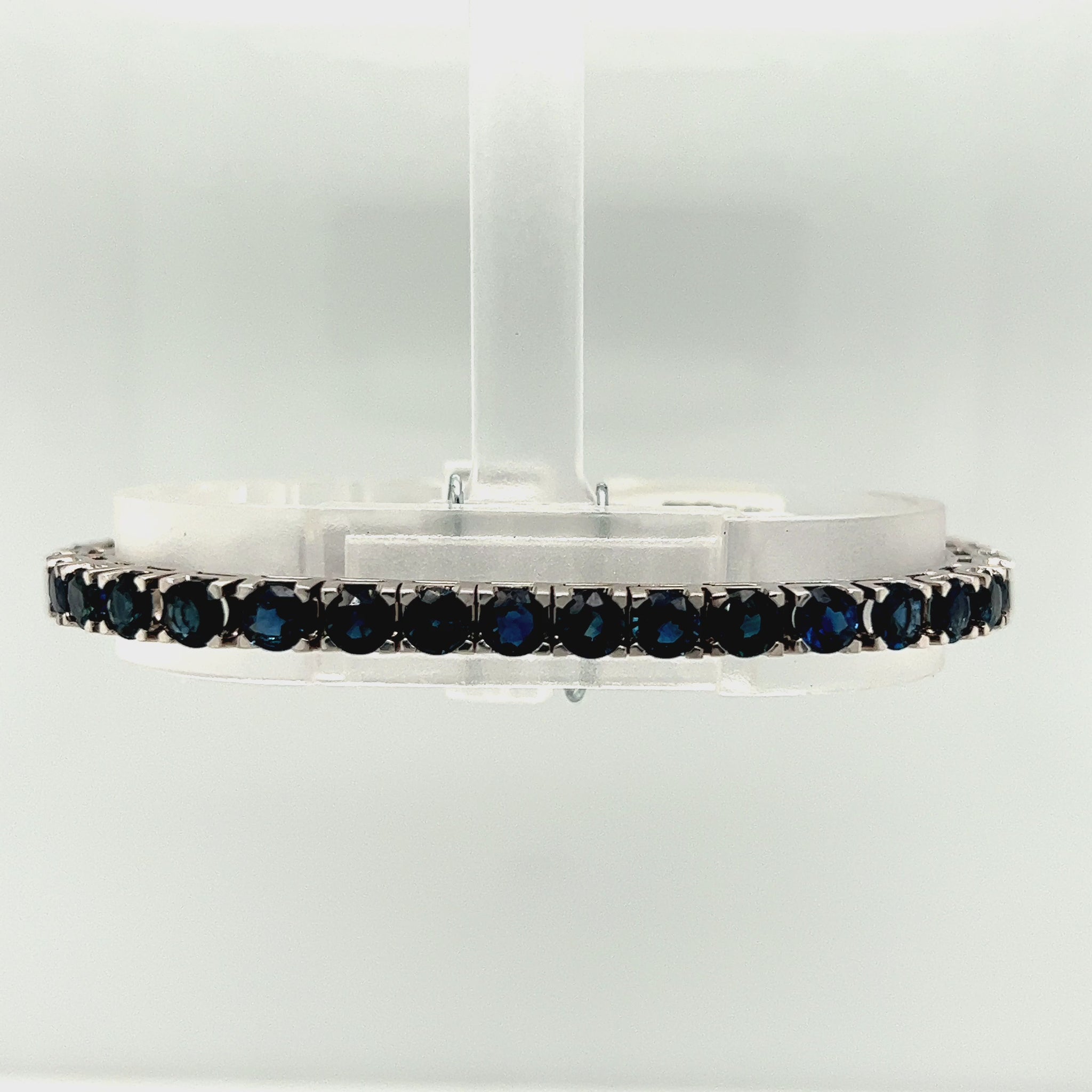 Amour Silver Created Black Sapphire and Diamond Accent Tennis Bracelet |  eBay