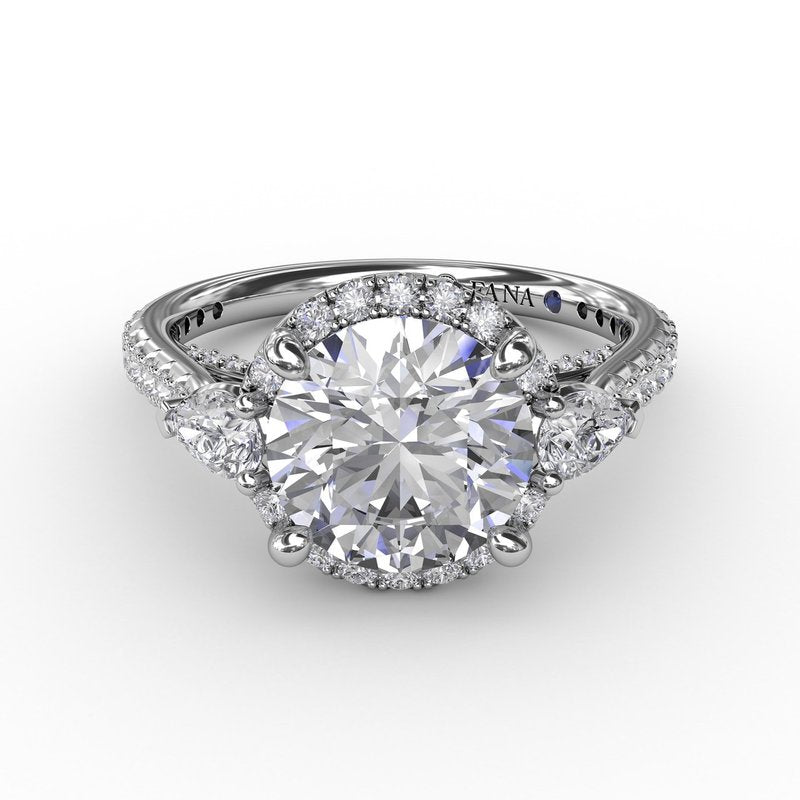 Cushion cut engagement ring sale with pear side stones