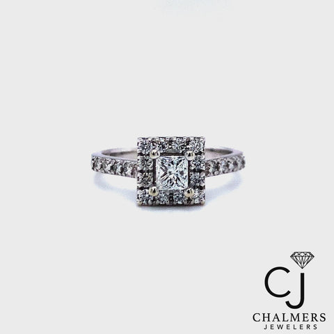 0.68ctw Princess Natural Diamond Engagement Ring