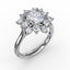 Fana  Contemporary Floral Halo Diamond Engagement Ring S3233