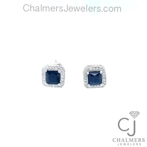 2.22ctw Sapphire & Diamond Earrings