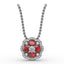 FANA Ruby and Diamond Cluster Pendant P1574R
