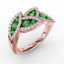 Fana Glam Galore Emerald and Diamond Leaf Ring 1597
