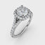 Fana Classic Diamond Halo Engagement Ring with a Subtle Split Band 3844