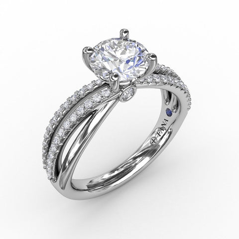 Fana Contemporary Solitaire Diamond Engagement Ring With Multi-Row Split Shank S3114