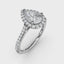 Fana Delicate Pear Shaped Halo And Pave Band Engagement Ring 3791