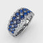 Sapphire and Diamond Double Row Ring R1636S