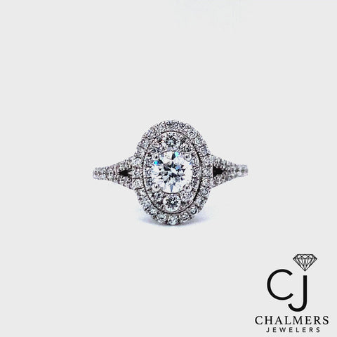 1.11ctw Oval Natural Diamond Engagement Ring