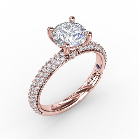 Fana Pave Solitaire Engagement Ring S3208