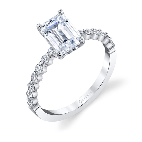 Emerald Cut Engagement Ring S1P14 - EM - Chalmers Jewelers