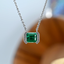 Custom Platinum 5.18 CT Natural Emerald and Diamond Necklace