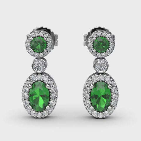 FANA Emerald and Diamond Dangle Earrings ER1624E