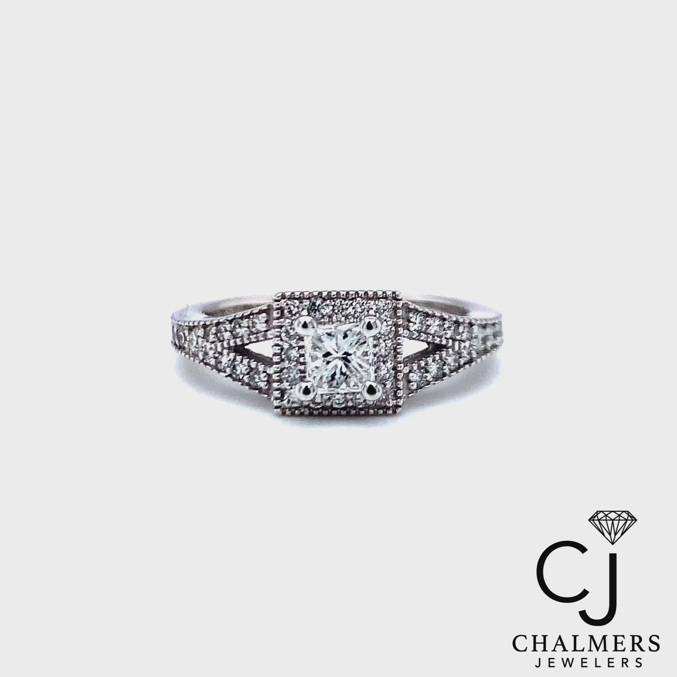 0.77ctw Princess Natural Diamond Engagement Ring – Chalmers Jewelers