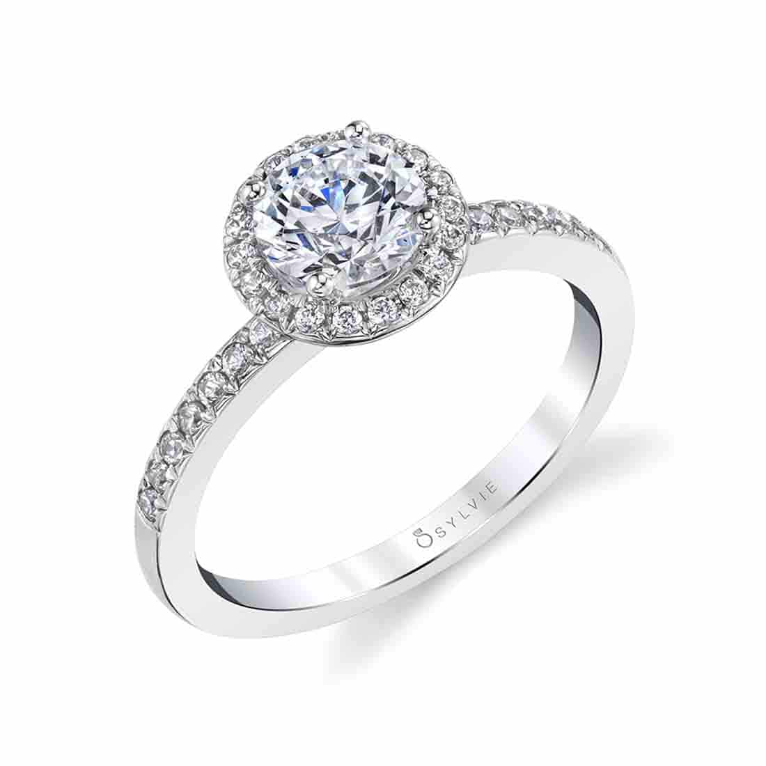 Sylvie Petite Halo Engagement Ring SY691 – Chalmers Jewelers