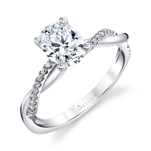 High Polish Oval Engagement Ring S1524 - OV - Chalmers Jewelers