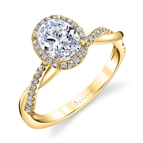 Modern Oval Engagement Ring With Halo S1724 - OV - Chalmers Jewelers