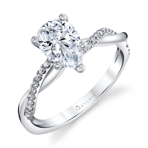 High Polish Pear Shaped Engagement Ring S1524 -PS - Chalmers Jewelers