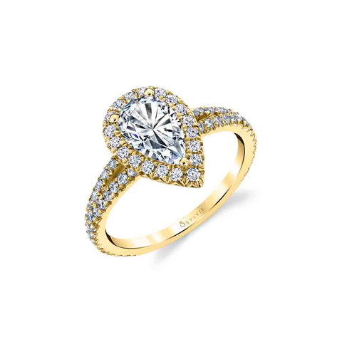 Pear Shaped Halo Engagement Ring S2493 - PS - Chalmers Jewelers