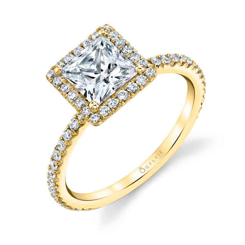 Princess Cut Halo Engagement Ring S1793 - PR - Chalmers Jewelers