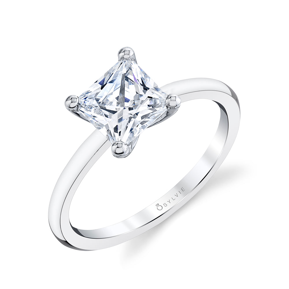 Berry's Platinum Princess Cut Rubover Setting Single Stone Diamond Ring