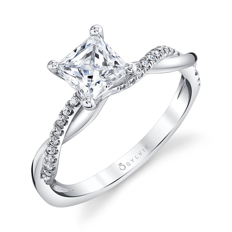 High Polish Princess Cut Engagement Ring S1524 - PR - Chalmers Jewelers