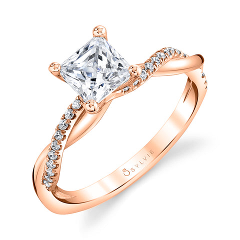 High Polish Princess Cut Engagement Ring S1524 - PR - Chalmers Jewelers
