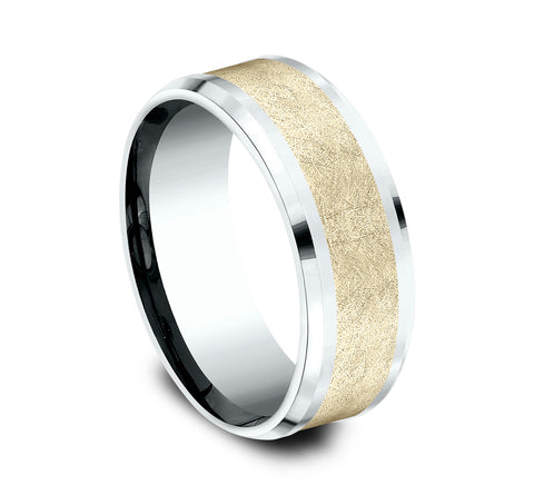 Benchmark 14k Yellow and White Gold 8mm Band CF41807014KWY10