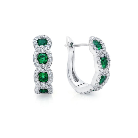 Fana Curb Link Ruby and Diamond Hoop Earrings