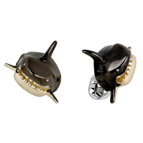 Deakin & Francis Silver Shark Head Cufflinks - Chalmers Jewelers